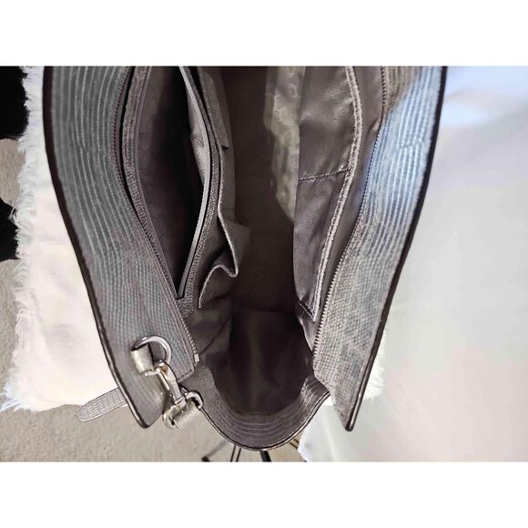 Michael Kors Silver Textured Leather Tote Adjustable Strap Handbag READ - Picture 8 of 16